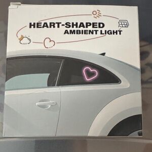 Heart-Shaped Ambient Light - Pink Neon Car Accent